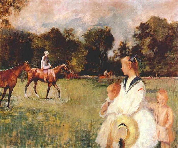 Edmund Charles Tarbell Schooling the Horses, Sweden oil painting art